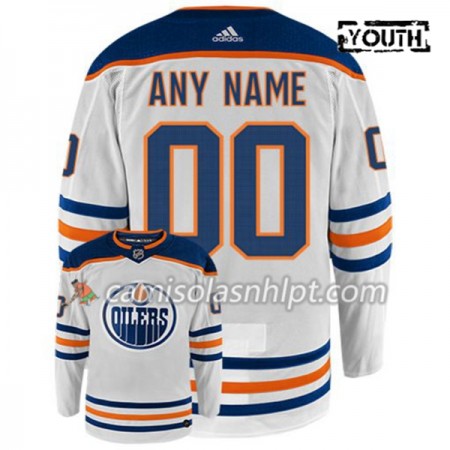 Camisola Edmonton Oilers Personalizado Adidas Branco Authentic - Criança